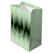 Sac Cadeau Moyen Coussin jetable à zigzag vert foncé et menthe (Dos Angle)