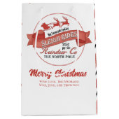 Sac Cadeau Moyen Coutume Noël rouge et blanc (Devant)