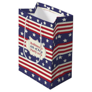 Sac Cadeau Moyen Coutume patriotique du drapeau américain de