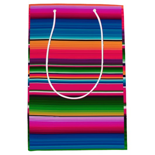 Sac Cadeau Moyen Couverture de serape mexicaine Fiesta Grandes coul (Devant)