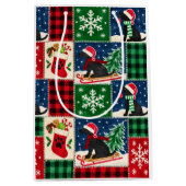 Sac Cadeau Moyen Couverture patchwork de Noël pour Labrador (Devant)