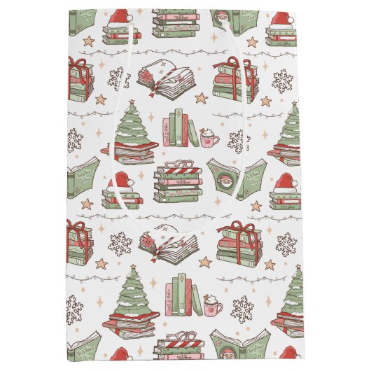 Sac Cadeau Moyen Cozy Christmas Book Lover  (Devant)