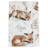 Sac Cadeau Moyen Cozy Foxes Animals Christmas (Devant)