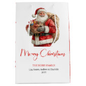Sac Cadeau Moyen Cozy Santa Claus Minimalist Script Font Gift Bag (Devant)