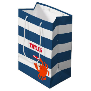Sac Cadeau Moyen Crabe nautique de frisbee de marine personnalisé