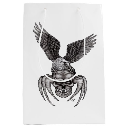 Sac Cadeau Moyen Crâne à aigle (Devant)