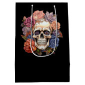 Sac Cadeau Moyen Crâne de fleurs (Dos)