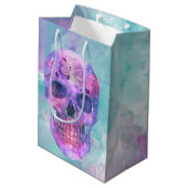 Sac Cadeau Moyen Crâne floral dans l'aquarelle (Dos Angle)
