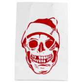 Sac Cadeau Moyen Crâne rouge dans le casquette de Père Noël (Dos)