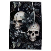 Sac Cadeau Moyen Crânes de Noël gothiques (Dos)