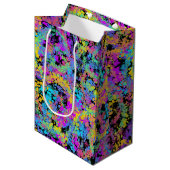 Sac Cadeau Moyen crayon fondu multicolore : (Devant Angle)