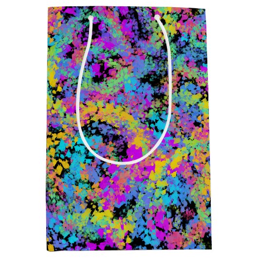 Sac Cadeau Moyen crayon fondu multicolore : (Devant)