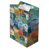 Sac Cadeau Moyen Création sous-marine Conception de collage (Dos Angle)