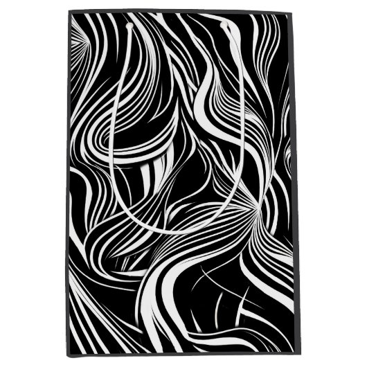 Sac Cadeau Moyen Creative Black and White Seamless Abstraction (Devant)