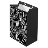 Sac Cadeau Moyen Creative Black and White Seamless Abstraction (Devant Angle)