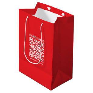 Sac Cadeau Moyen Créez instantanément votre propre code QR Rouge