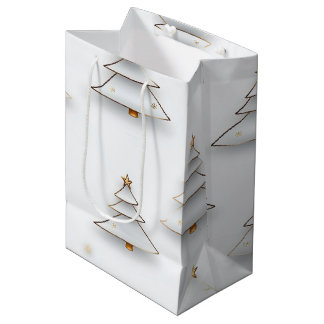 Sac Cadeau Moyen Créez vos propres arbres de Noël blancs