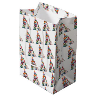 Sac Cadeau Moyen Créez Votre Propre Arbre De Noël & Chats Colorés