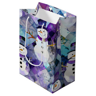 Sac Cadeau Moyen Créez Votre Propre Patchwork Noël Bonhommes de Nei