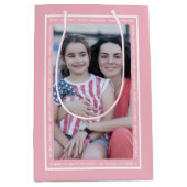 Sac Cadeau Moyen Créez votre propre photo de Noël rose (Devant)