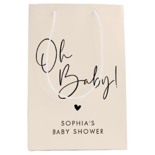 Sac Cadeau Moyen Crème Beige Oh Baby Baby shower Boho moderne