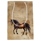 Sac Cadeau Moyen Crème Cowboy Cheval de vache à lait (Devant)