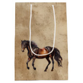 Sac Cadeau Moyen Crème Cowboy Cheval de vache à lait (Dos)