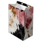 Sac Cadeau Moyen Crème d'or rose noir vachette (Devant Angle)