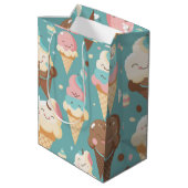 Sac Cadeau Moyen Crème glacée très colorée (Dos Angle)