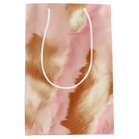 Sac Cadeau Moyen Crème rose Tan Southwest Cowgirl Cowhide (Devant)