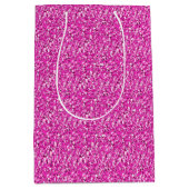 Sac Cadeau Moyen cristal druzy - rose fuchsia (Devant)