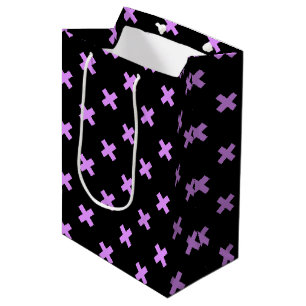 Sac Cadeau Moyen Crochets Lilac sur noir
