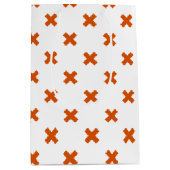 Sac Cadeau Moyen Crochets orange sur blanc (Devant)