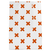 Sac Cadeau Moyen Crochets orange sur blanc (Dos)