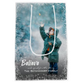 Sac Cadeau Moyen Croire et atteindre pour les étoiles Photo de Noël (Dos)