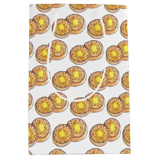 Sac Cadeau Moyen Crumpets à beurre chaud Cuisine britannique (Devant)