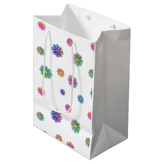 Sac Cadeau Moyen Cueille une petite fleur (Devant Angle)