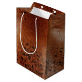 Sac Cadeau Moyen Cuir Brown Faux (Dos Angle)