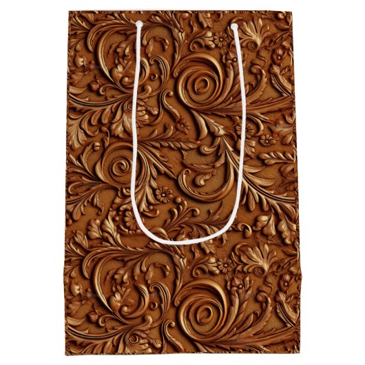 Sac Cadeau Moyen Cuir Brown vintage (Dos)