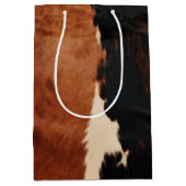 Sac Cadeau Moyen Cuir de vache faux Sud-Ouest Brun Noir (Devant)