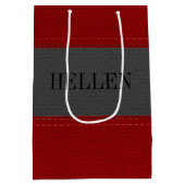 Sac Cadeau Moyen Cuir rouge et gris Faux (Dos)
