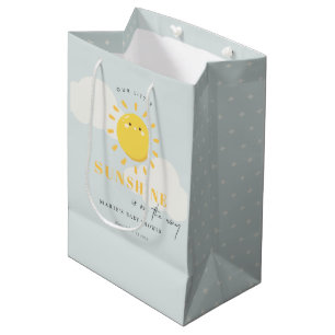 Sac Cadeau Moyen Cuisine Notre Petit Baby shower Bleu Garçon Soleil