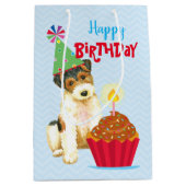 Sac Cadeau Moyen Cupcake Wire Fox Terrier (Devant)