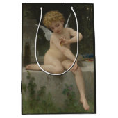 Sac Cadeau Moyen Cupidé avec papillon (par Bouguereau) (Devant)