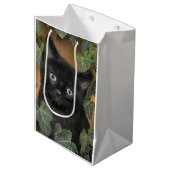 Sac Cadeau Moyen Cupide chaton noir (Devant Angle)