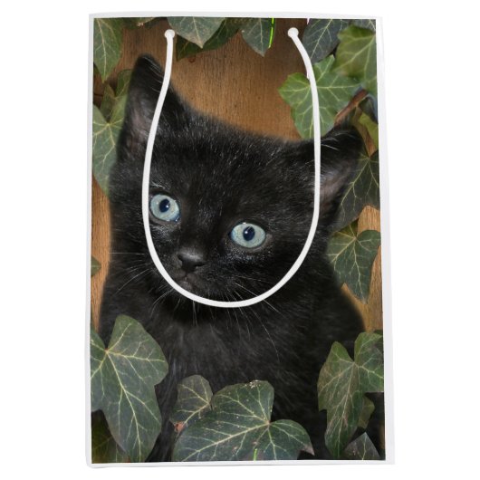 Sac Cadeau Moyen Cupide chaton noir (Devant)