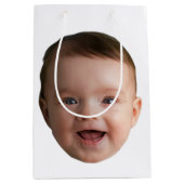 Sac Cadeau Moyen Custom Baby Face, Funny custom photo (Devant)
