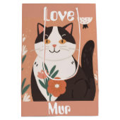 Sac Cadeau Moyen Custom Cute Cat with Mur and Love (Dos)