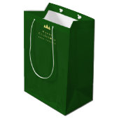 Sac Cadeau Moyen Custom Green Gold Christmas (Dos Angle)
