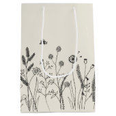 Sac Cadeau Moyen Custom Hand Drawn Botanical Thank You Gift Bag  (Dos)